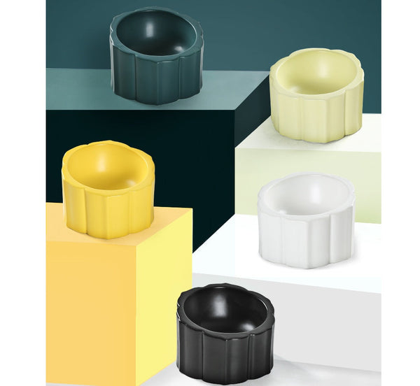 HKM-6724413 Sunflower Ceramic Cat and Dog Bowl - 200ml Capacity, 8x10x14.5cm Size