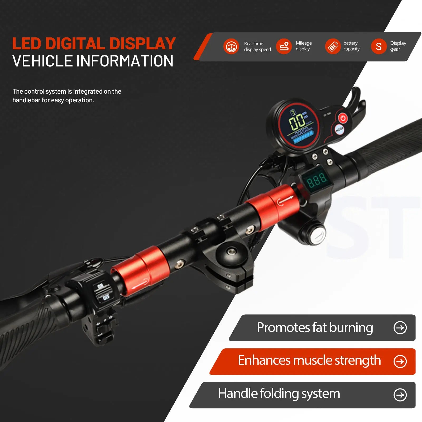 HKM-672467 Foldable Electric Scooter with 800W Motor, 10-Inch Tires, 40-60 km Range, Max Speed 50 km/h
