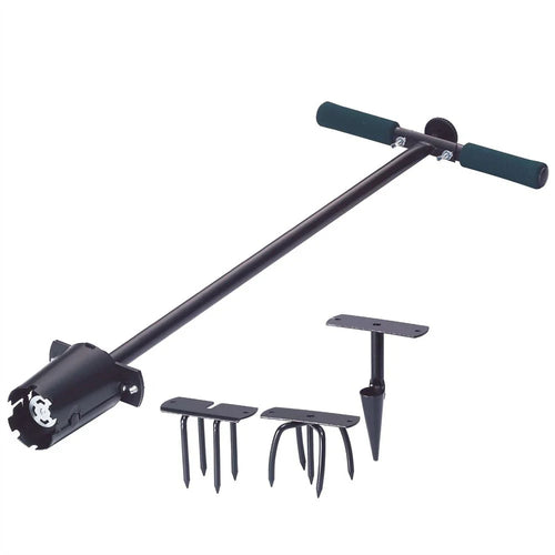 HKM-672467 Interchangeable Lawn Care Tool Set with Cultivator, Weeder, Bulb Planter, and Aerator Heads