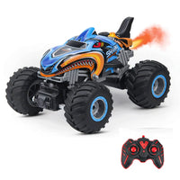 HKM-672531 RC Shark Stunt Car Toy with Lights and Music - 2.4G Remote Control for Kids, Indoor/Outdoor Fun
