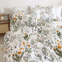 HKM-672595 Dandelion Floral Pure Cotton Bed Sheets Set in Multiple Sizes
