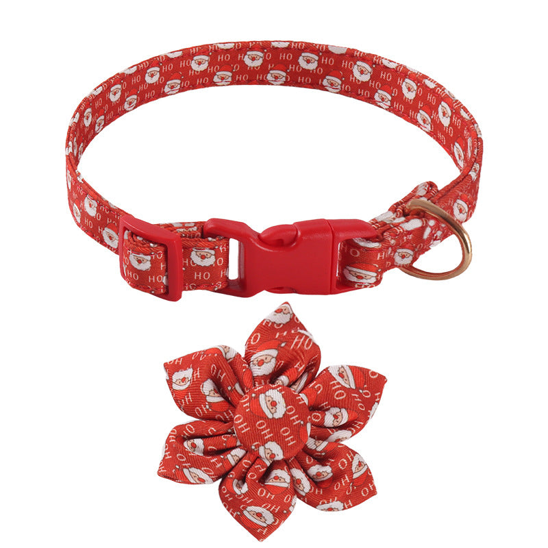 HKM-6726205 Sunflower Pattern Holiday Dog Collar with Hair Accessory