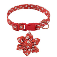 HKM-6726205 Sunflower Pattern Holiday Dog Collar with Hair Accessory