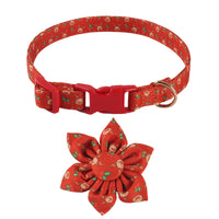 HKM-6726205 Sunflower Pattern Holiday Dog Collar with Hair Accessory