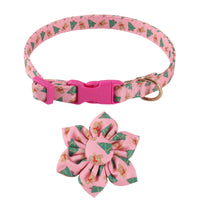 HKM-6726205 Sunflower Pattern Holiday Dog Collar with Hair Accessory