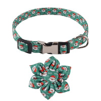 HKM-6726205 Sunflower Pattern Holiday Dog Collar with Hair Accessory