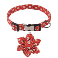 HKM-6726205 Sunflower Pattern Holiday Dog Collar with Hair Accessory