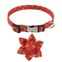 HKM-6726205 Sunflower Pattern Holiday Dog Collar with Hair Accessory
