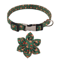 HKM-6726205 Sunflower Pattern Holiday Dog Collar with Hair Accessory