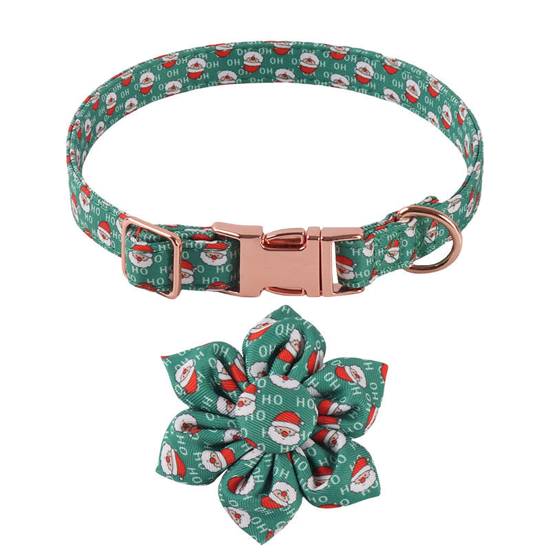 HKM-6726205 Sunflower Pattern Holiday Dog Collar with Hair Accessory
