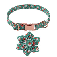 HKM-6726205 Sunflower Pattern Holiday Dog Collar with Hair Accessory