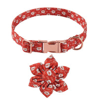 HKM-6726205 Sunflower Pattern Holiday Dog Collar with Hair Accessory