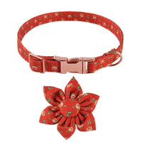 HKM-6726205 Sunflower Pattern Holiday Dog Collar with Hair Accessory