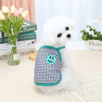 HKM-6726589 Casual Two-Legged Dog Clothes for Spring and Summer in Black, Yellow, and Red Grid Patterns