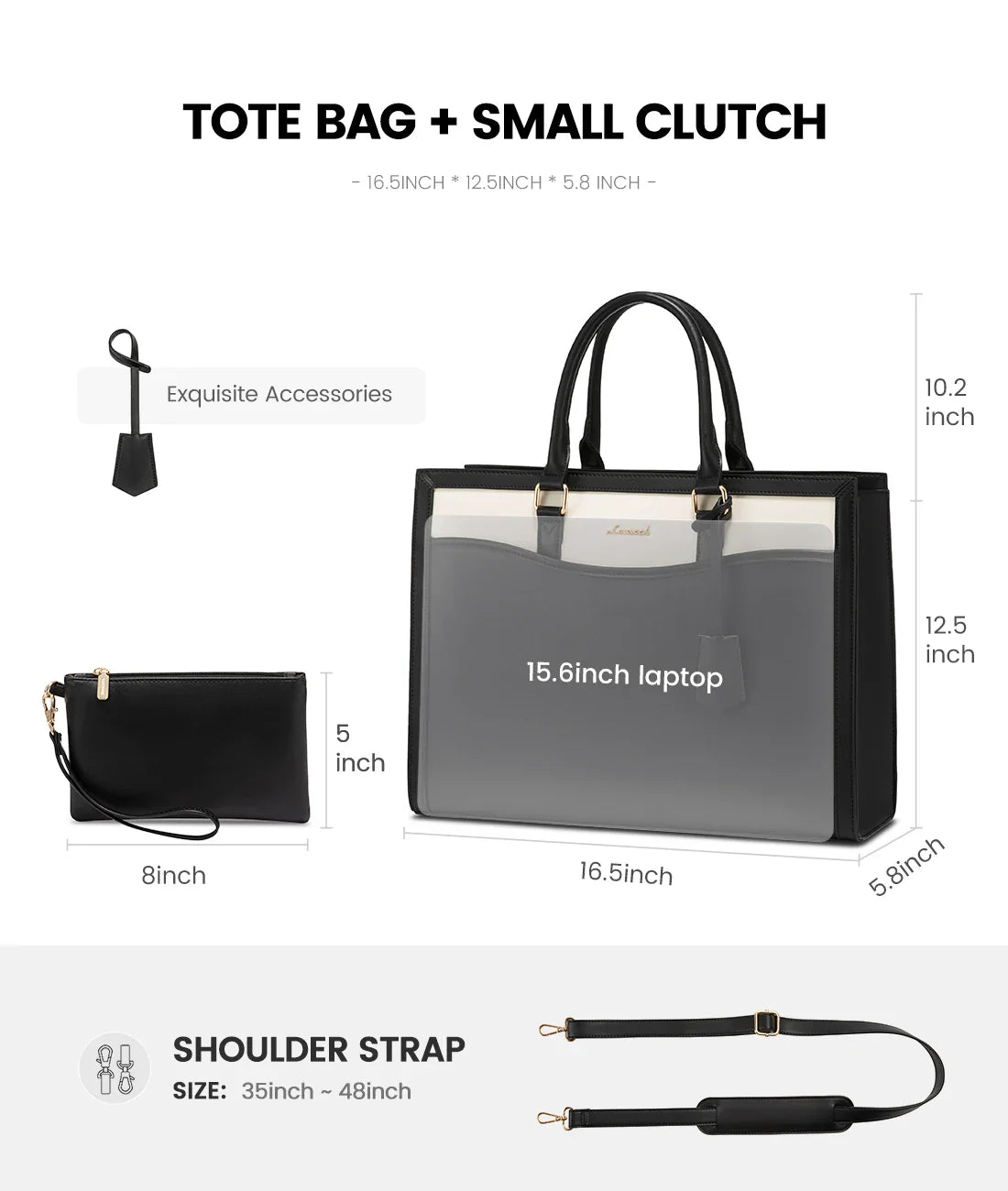 HKM-672659 Women's Waterproof Leather Laptop Tote Bag with Customizable Design for Business Use