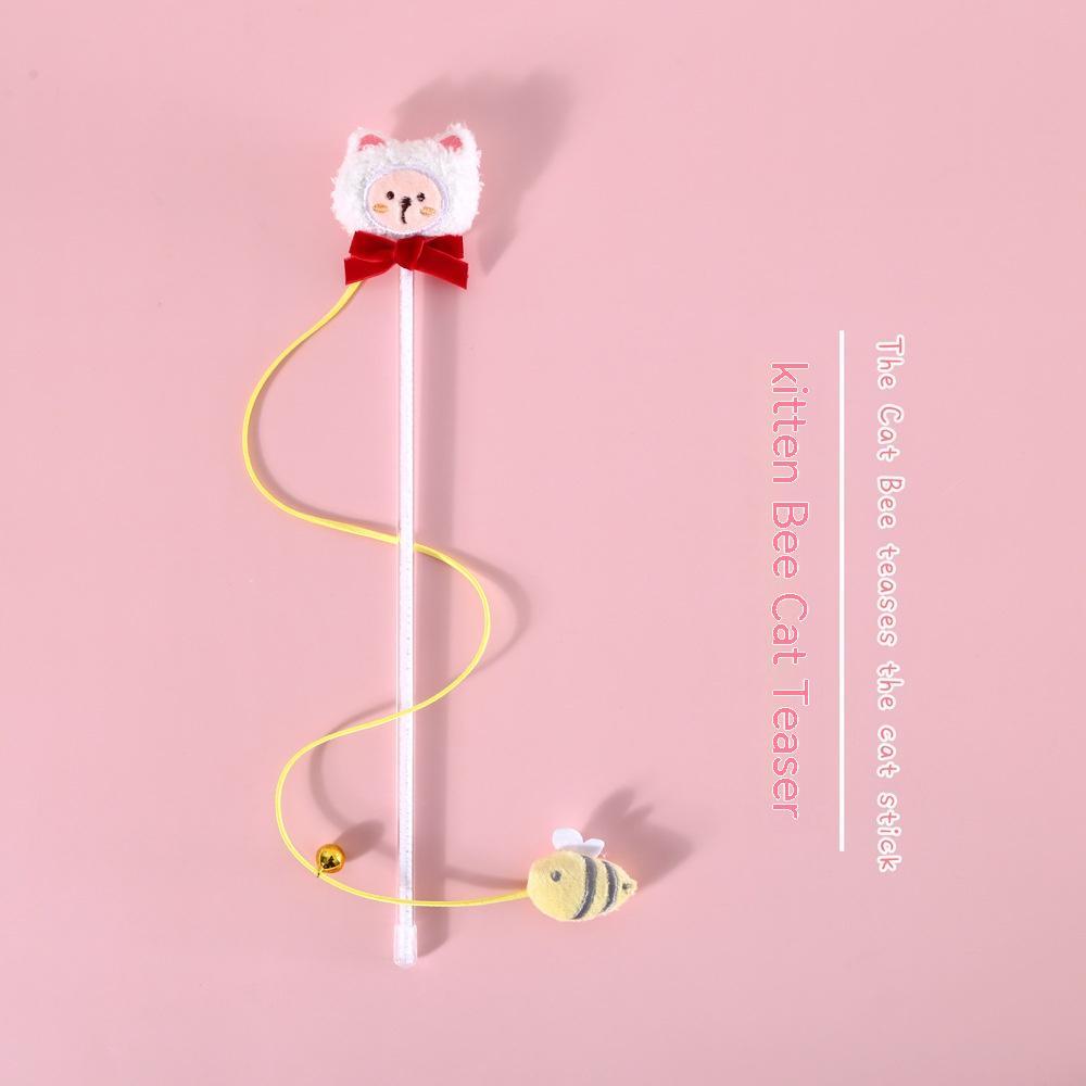 HKM-6729021 Interactive Plush Cat Teaser Toy with Bell and Sound - Various Fun Designs