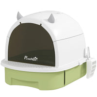 HKM-6729661 Covered Cat Litter Box with Scoop and Deodorizing Bags for Odor Control and Easy Cleaning