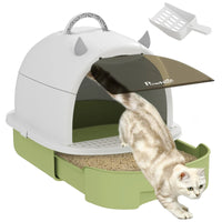 HKM-6729661 Covered Cat Litter Box with Scoop and Deodorizing Bags for Odor Control and Easy Cleaning