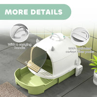 HKM-6729661 Covered Cat Litter Box with Scoop and Deodorizing Bags for Odor Control and Easy Cleaning