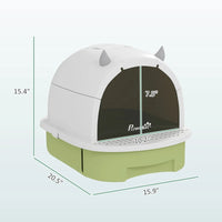 HKM-6729661 Covered Cat Litter Box with Scoop and Deodorizing Bags for Odor Control and Easy Cleaning