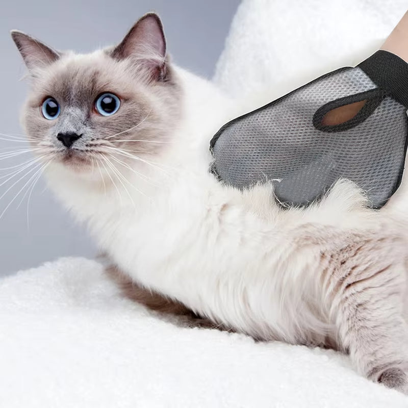 HKM-6729789 Pet Grooming Glove for Bathing and Massage, Silicone Hair Removal Tool for Dogs and Cats