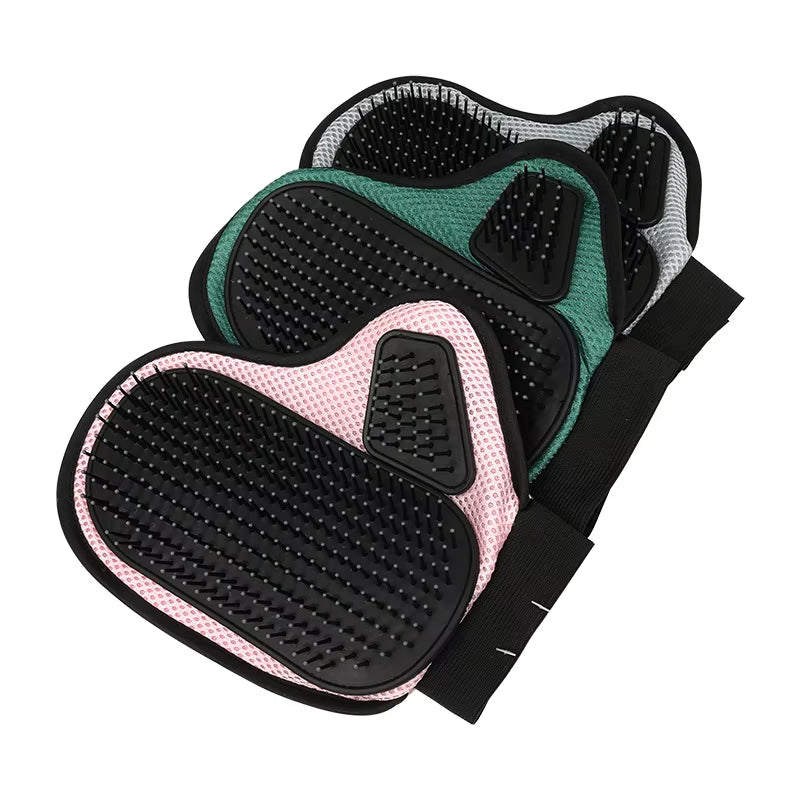 HKM-6729789 Pet Grooming Glove for Bathing and Massage, Silicone Hair Removal Tool for Dogs and Cats