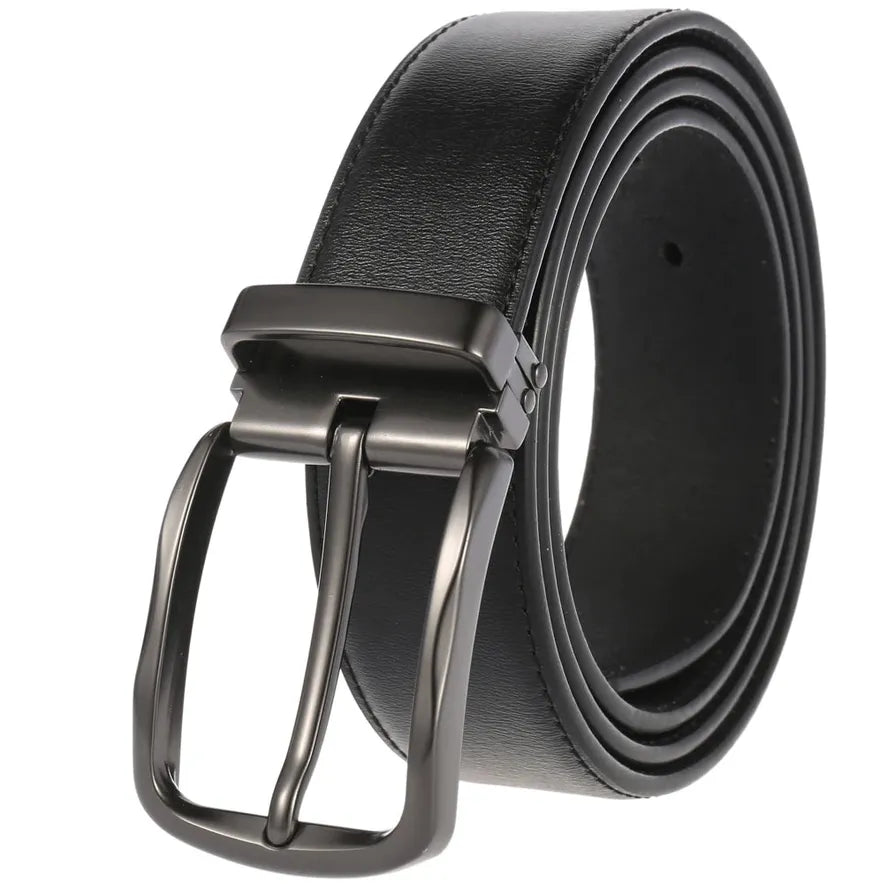 HKM-672979 Men's Leather Needle Buckle Strap Belt, Model LY35-000012-3, Durable and Stylish Design