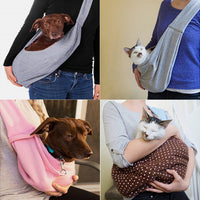 HKM-6730429 Folding Pet Shoulder Bag in Soft Cotton and Hemp - Available in Pink, Gray, Blue, and Canvas Lake Blue