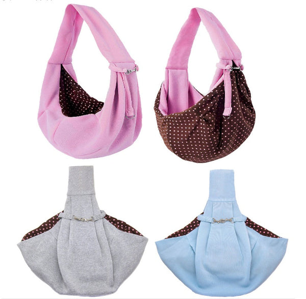 HKM-6730429 Folding Pet Shoulder Bag in Soft Cotton and Hemp - Available in Pink, Gray, Blue, and Canvas Lake Blue