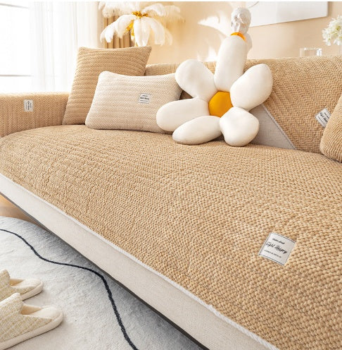 HKM-673171 Universal Corduroy Seat Cushion for All Seasons - Solid Color Sofa Cushion