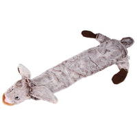 HKM-6733629 Plush Animal Pet Toy with Squeaker - Corduroy Black Squirrel, Raccoon, Rabbit, Wolf, Tiger, Leopard, Lion