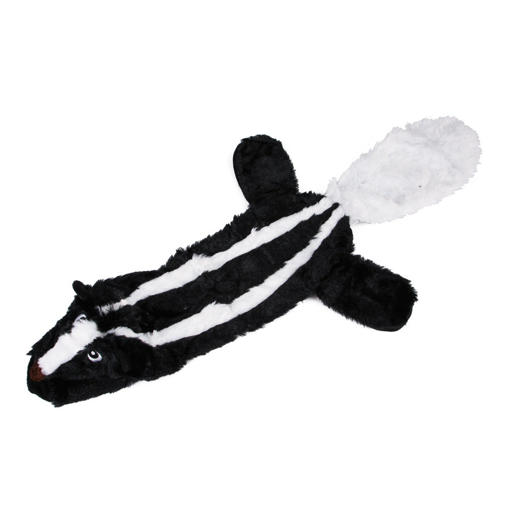 HKM-6733629 Plush Animal Pet Toy with Squeaker - Corduroy Black Squirrel, Raccoon, Rabbit, Wolf, Tiger, Leopard, Lion
