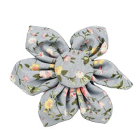 HKM-6733757 Blue Floral Dog Collar and Leash Set with Bow and Accessories for Pet Accessories