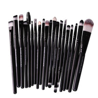HKM-673491 20-Piece Eye Makeup Brush Set with Wooden Handles and Corrugated Silk Nylon Hair