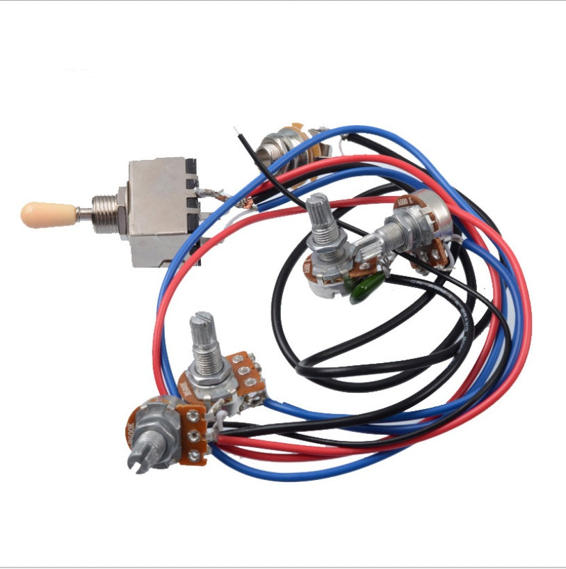 HKM-673619 Guitar Potentiometer - Electronic Metal with Black, White, and Yellow Hats, 84g