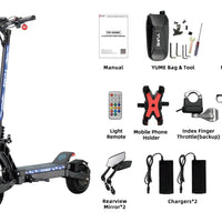 HKM-673619 YUME Hawk Dual Motor Electric Folding Scooter with 10-Inch Fat Tires, 15mph Max Speed, 70 km Range, Waterproof, App Control