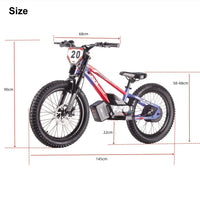 HKM-673683 20-inch Electric Balance Bike for Kids - 800W Hub Motor, 3-Speed, Foldable, Lightweight, Hydraulic Disc Brakes