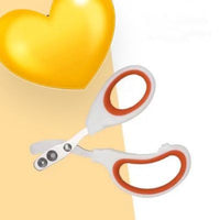 HKM-6737725 Double Hole Blind Scissors for Pet Nail Care - 105mm in Pink, Blue, and Orange