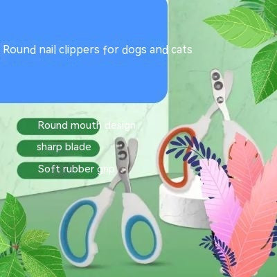 HKM-6737725 Double Hole Blind Scissors for Pet Nail Care - 105mm in Pink, Blue, and Orange