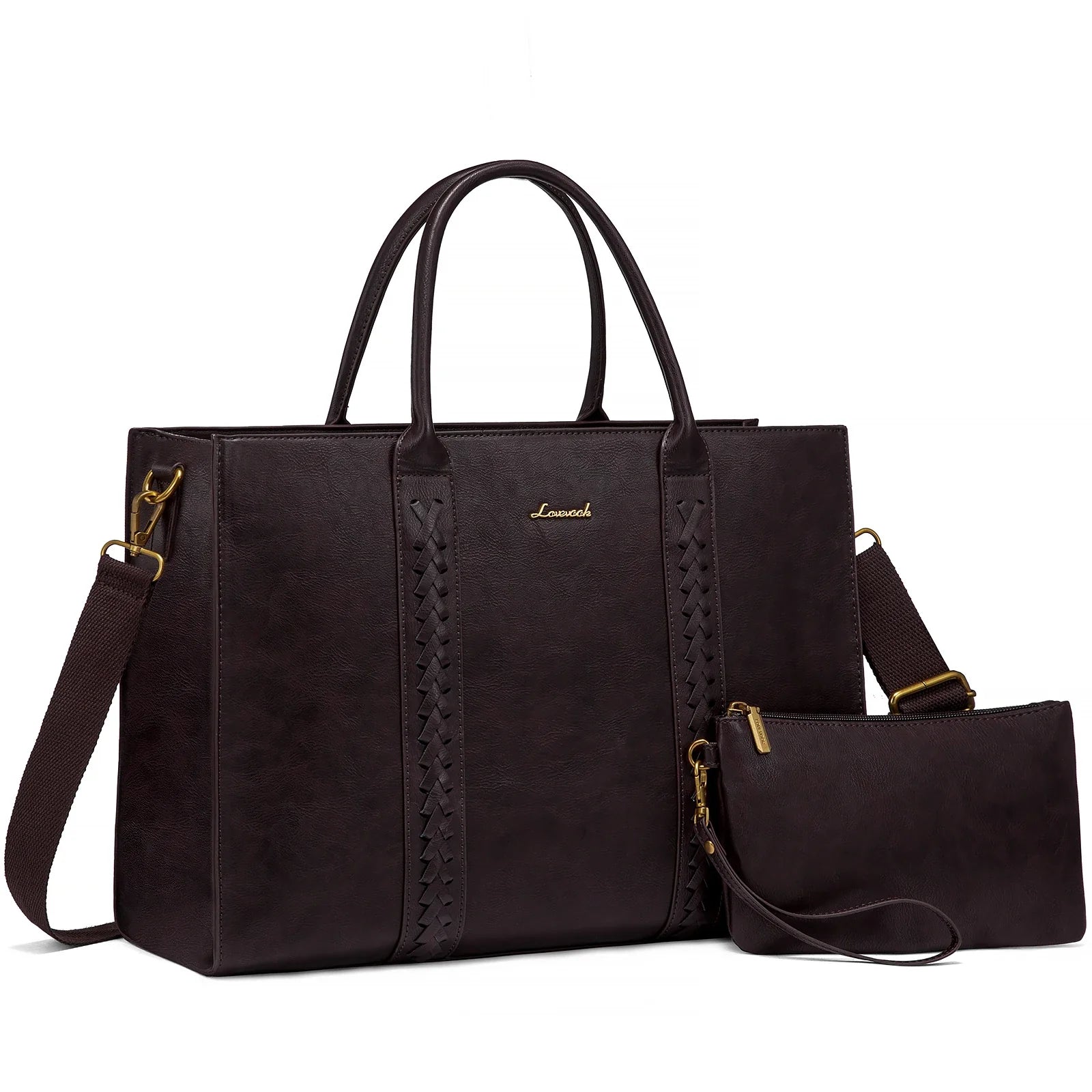 HKM-673811 Large Waterproof PU Leather Laptop Tote Bag for Business Professionals