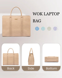 HKM-673811 Large Waterproof PU Leather Laptop Tote Bag for Business Professionals