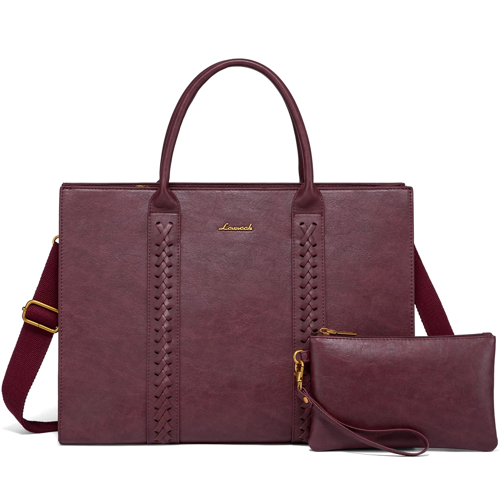 HKM-673811 Large Waterproof PU Leather Laptop Tote Bag for Business Professionals