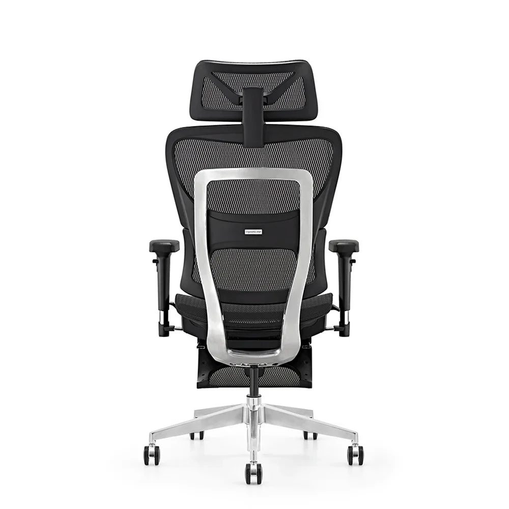 HKM-673875 High-Back Adjustable Swivel Office Chair with Full Mesh and Fabric Upholstery for Enhanced Comfort