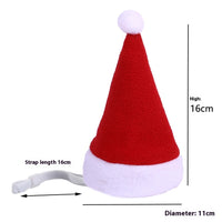 HKM-6739389 Multicolor Striped Pet Christmas Hat in Velvet - Free Size Festive Design