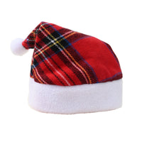 HKM-6739389 Multicolor Striped Pet Christmas Hat in Velvet - Free Size Festive Design
