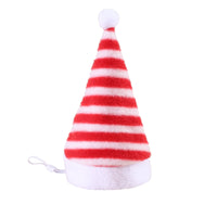 HKM-6739389 Multicolor Striped Pet Christmas Hat in Velvet - Free Size Festive Design