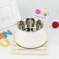 HKM-6739901 Non-slip Melamine and Stainless Steel Pet Bowl with Anti-Slip Design - Available in Multiple Sizes