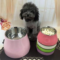 HKM-6739901 Non-slip Melamine and Stainless Steel Pet Bowl with Anti-Slip Design - Available in Multiple Sizes