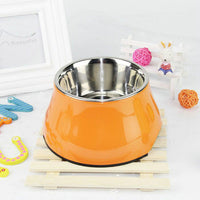 HKM-6739901 Non-slip Melamine and Stainless Steel Pet Bowl with Anti-Slip Design - Available in Multiple Sizes