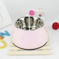 HKM-6739901 Non-slip Melamine and Stainless Steel Pet Bowl with Anti-Slip Design - Available in Multiple Sizes